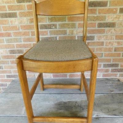 Single Oak Framed Chair with Upholstered Seat