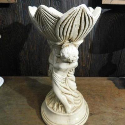 Beautiful Large Ceramic Pottery Petal Vase Cherub Post 15