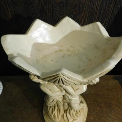 Beautiful Large Ceramic Pottery Petal Vase Cherub Post 15