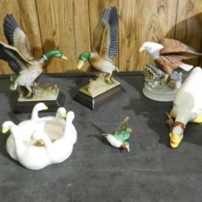 Collection of Ceramic Birds in Flight and Others