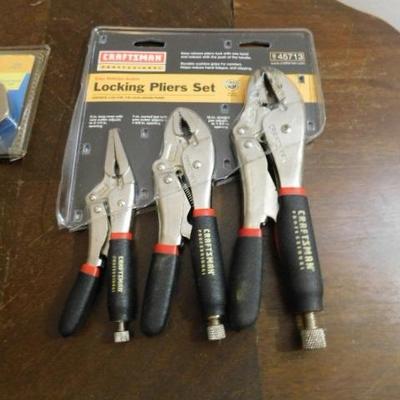 Set of Craftsman Vice Grips and New in Box Locking Clamps 