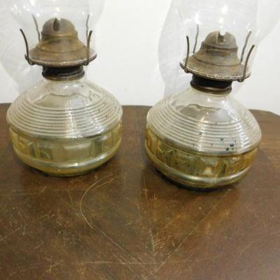 Set of Oil Lamps with Matching Chimneys 14