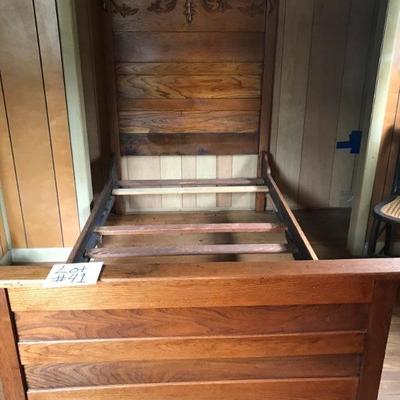 Lot #41 Antique Twin Oak Bed 