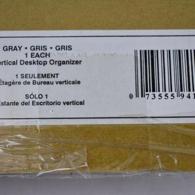 Safco Gray Vertical Desktop Organizer - New