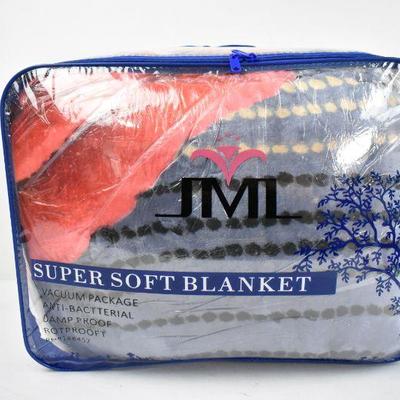 JML Super Soft Blanket, King Size, Black/Blue/Red 10 Pounds - New