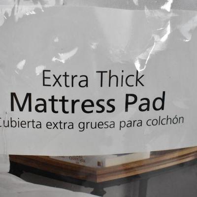 Twin Extra Thick Mattress Pad & Twin XL Bedskirt - New