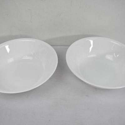 Corelle Serving Bowls, White, 2 Quart, Quantity 2 - New