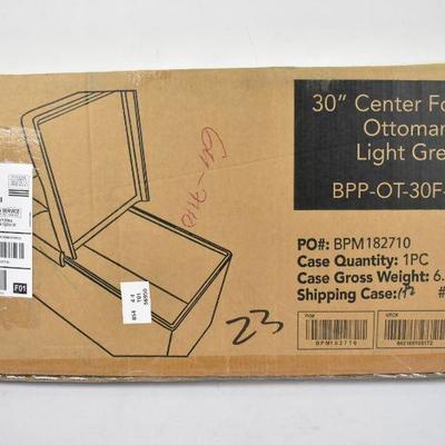 Ottoman, Light Gray, 30" Center Folding - New