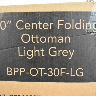 Ottoman, Light Gray, 30" Center Folding - New