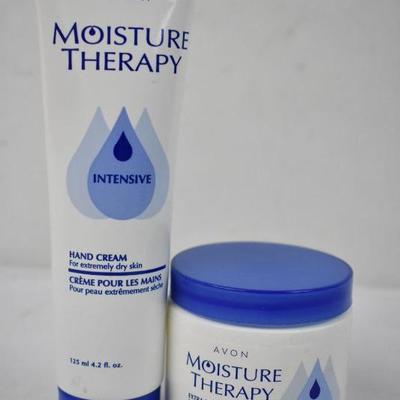 Avon Moisture Therapy Hand Cream 4.2 oz & Extra Strength Cream 5.3 oz - New