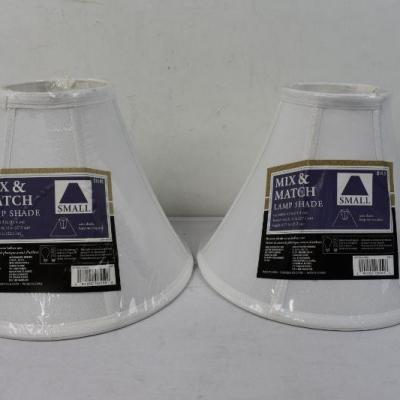 2 White Lampshades "Small" 11" Tall - New