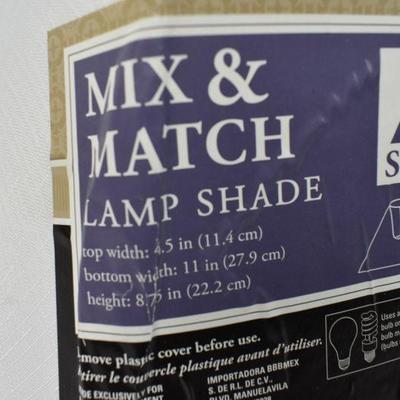 2 White Lampshades "Small" 11" Tall - New