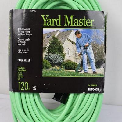 Green Extension Cord: Yard Master 120 foot Polarized 16 Gauge 2 Conductor - New