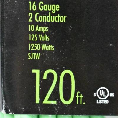 Green Extension Cord: Yard Master 120 foot Polarized 16 Gauge 2 Conductor - New