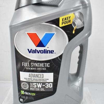 Valvoline Full Synthetic Motor Oil SAE 5W-30, 5 quarts - New
