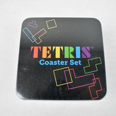 Tetris Coaster Set of 10 Coasters with Storage Tin - New