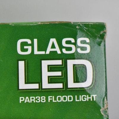 2 Glass LED Flood Lights, Soft White, 45W, Brightness 550 Lumens - New