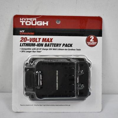 Battery Pack, Lithium Ion, Hyper Tough HT Charge 20-Volt Max - New