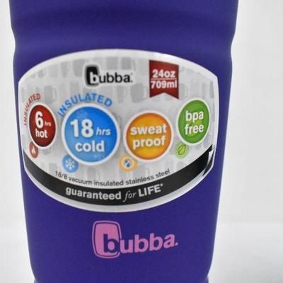 2 Purple Water Bottles with Lids & Straws: 24 oz by Bubba - New