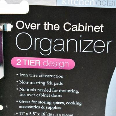 Over the Cabinet Door Organizer, 2 Tier Design - New