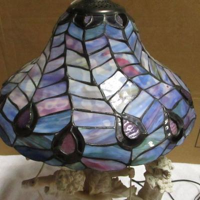 Lot 105 - French Lamp - Resin - Tiffany Style Shade