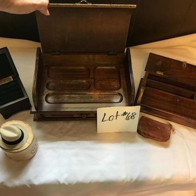 Lot #68 Lot of Antique Wooden Jewelry Boxes