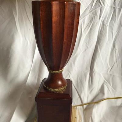 Lot # 76 Wooden Mahogany Decorator Lamp