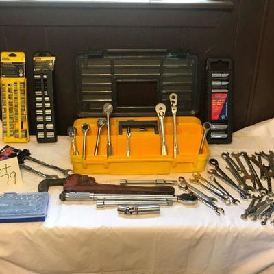 Lot #79 Misc. Tools - Rachet Set/ Wrenches with Tool Box