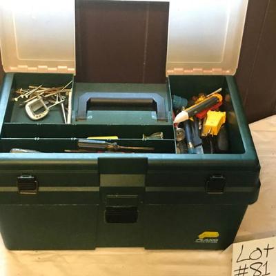 Lot #81 Misc. Tools with Green Tool Box