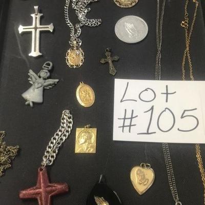 Lot #105 Religious Jewelry Lot 