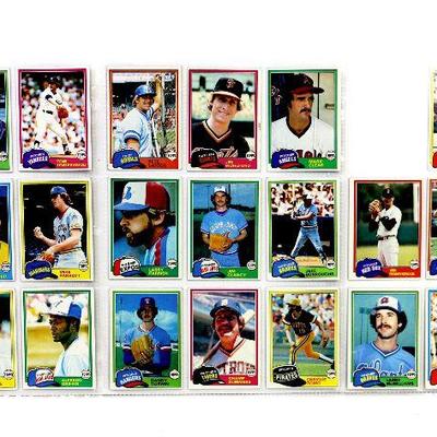 1981 TOPPS BASEBALL CARDS COLLECTION - 19 Sheets with 170 Cards - High Grade Cards