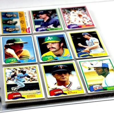 1981 TOPPS BASEBALL CARDS COLLECTION - 19 Sheets with 170 Cards - High Grade Cards
