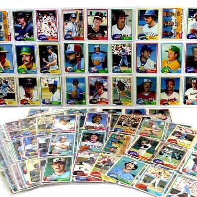 1981 TOPPS BASEBALL CARDS COLLECTION - 19 Sheets with 170 Cards - High Grade Cards