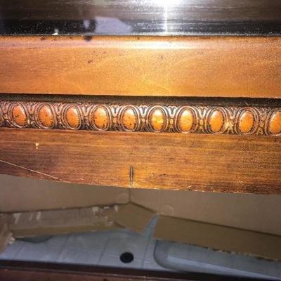 Vintage China Cabinet With Glass Front & Key