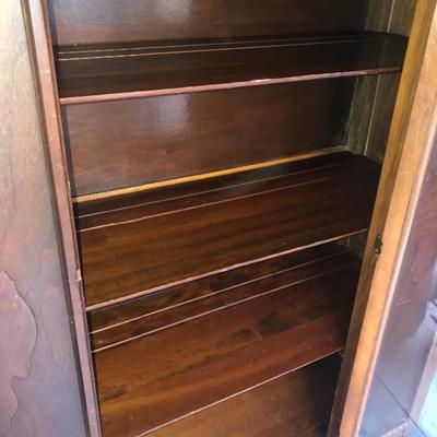 Vintage China Cabinet With Glass Front & Key