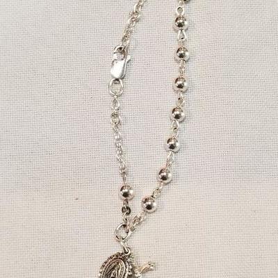 Sterling creed rosary bracelet