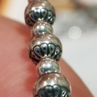 Sterling ball bead necklace