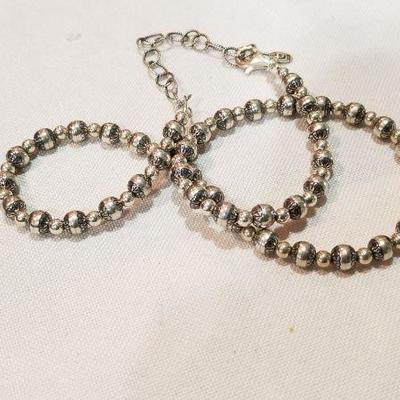 Sterling ball bead necklace