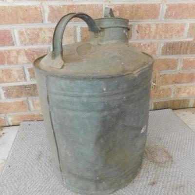 Vintage Galvanized Milk Can with Lid 