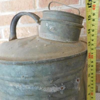 Vintage Galvanized Milk Can with Lid 