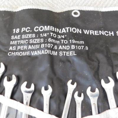 18 Pc Combination Wrench Set Appears to be Complete