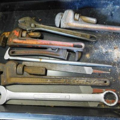 Tray One:  Pipe Wrenches and Other Hand Tools
