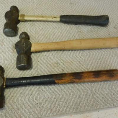 Set of Three Ball Peen Hammers