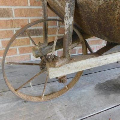 Vintage Wheel Barrow with Metal Wheel