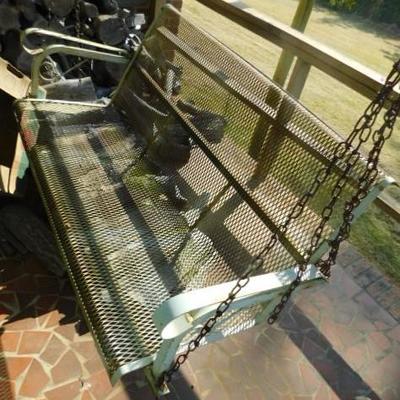 Vintage Wrought Iron Porch Swing