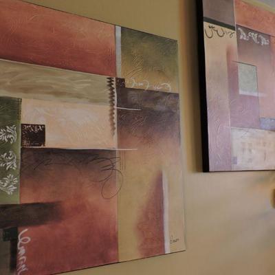 Pair of Abstract Oils by Jaron