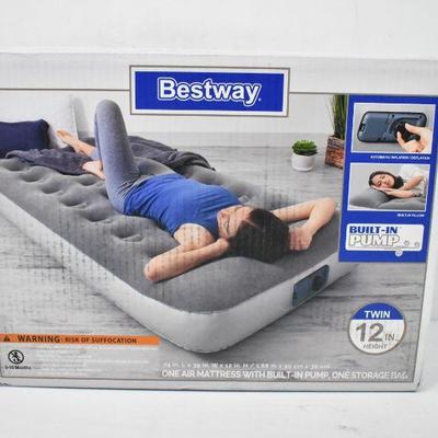 Bestway Twin Air Mattress with Built in Pump - New