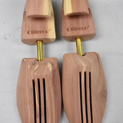 3x Ollieroo Men's Cedar Shoe Tree Shaper Wood Air Vented Toe US Sz 9.5-11 - New