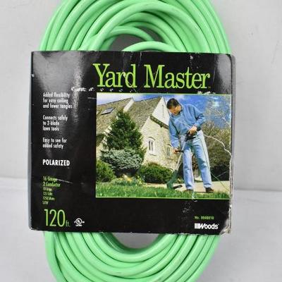 120 ft Extension Cord, Light Green, 2 Prong, 16 Gauge, Polarized - New