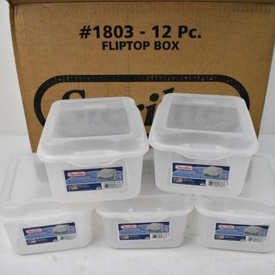 Sterilite Flip Top Storage Boxes, Quantity 12 - New